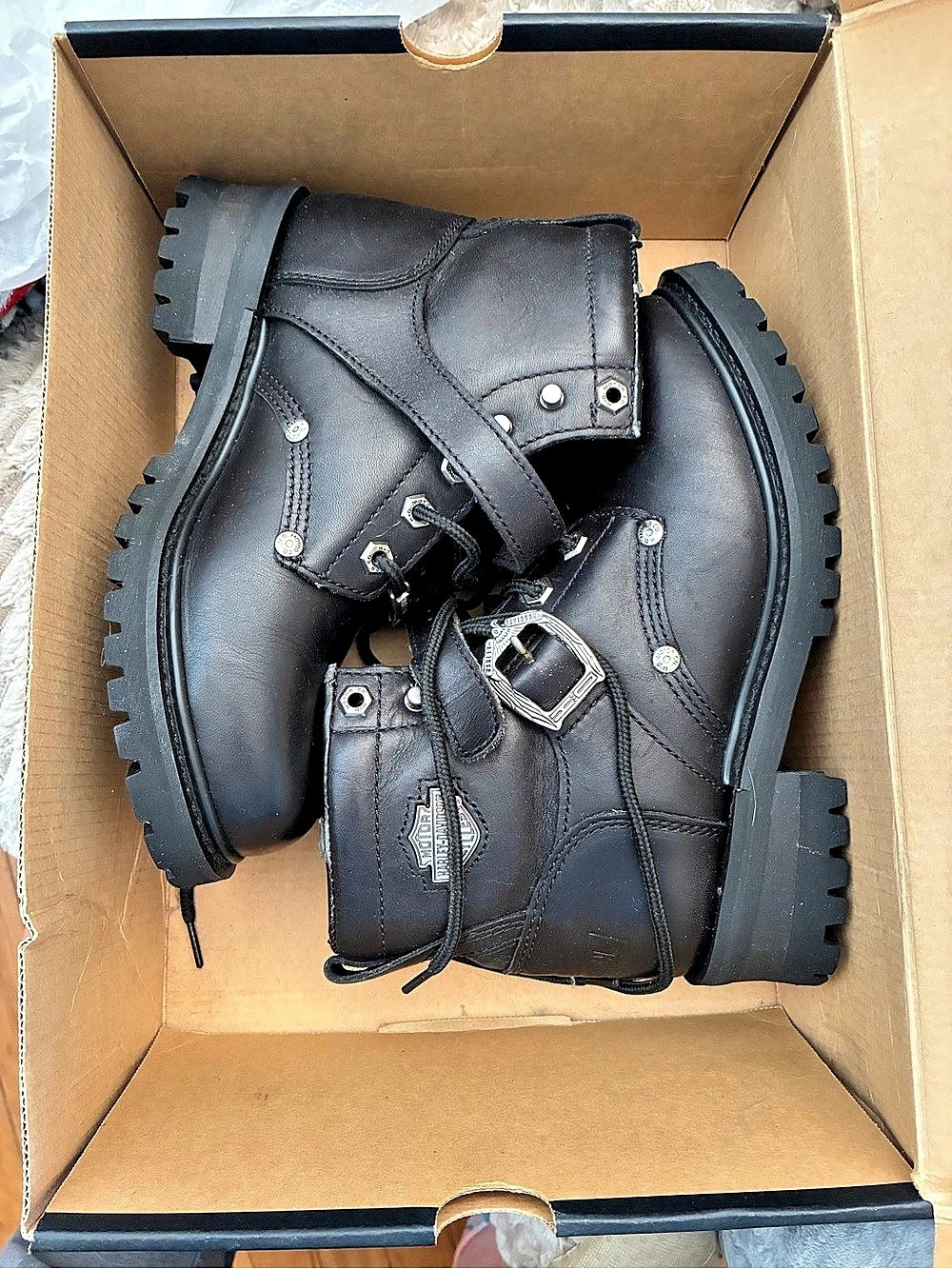 Harley-Davidson Faded Glory 7.5 M 81024 Black Combat Boots US 7.5 M